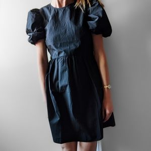 Puff sleeve black dress